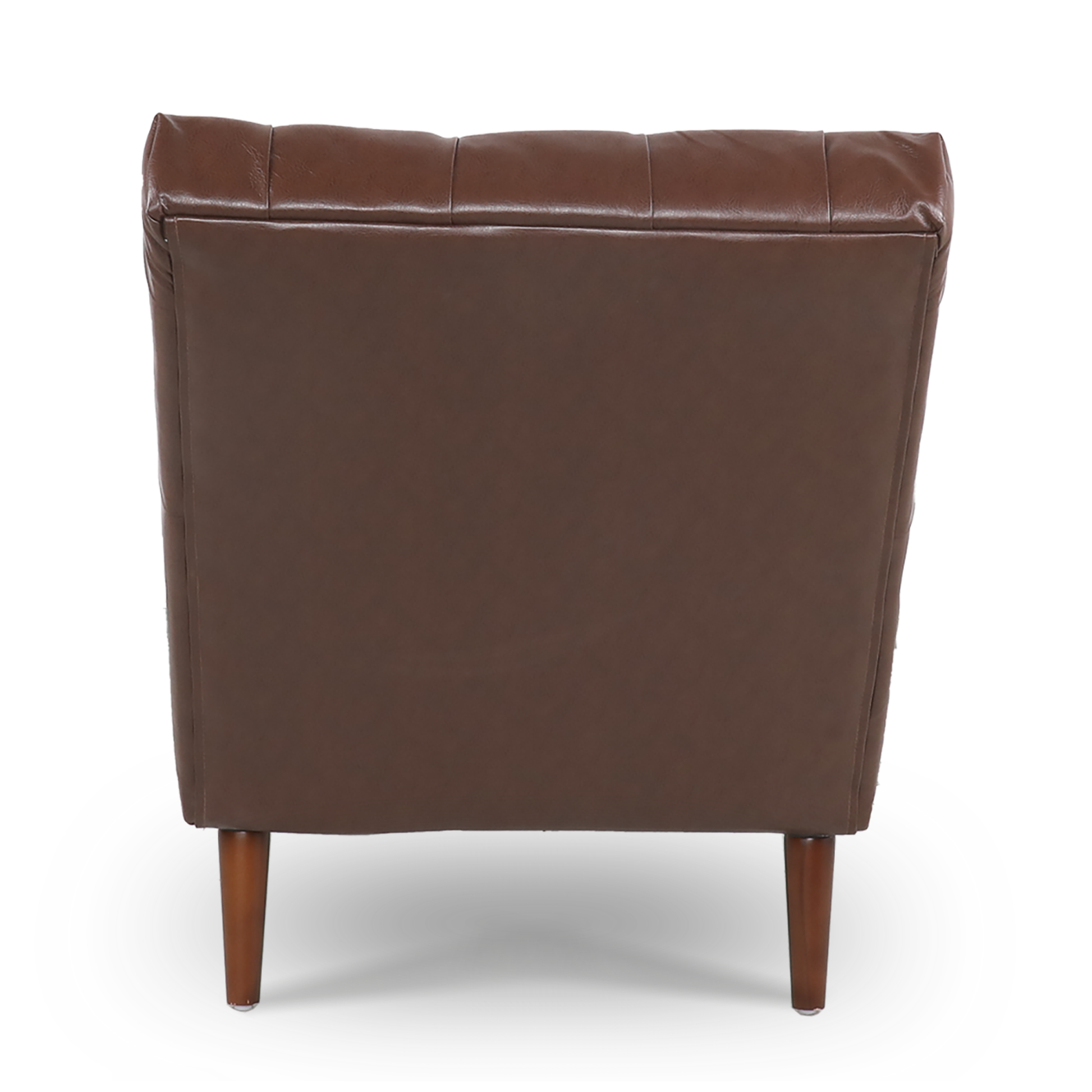 Upholstered Chaise Lounge Dark Brown Pu