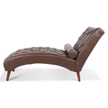 Upholstered Chaise Lounge Dark Brown Pu
