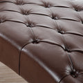 Upholstered Chaise Lounge Dark Brown Pu