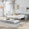 Twin Or Double Twin Daybed With Trundle,Gray Box Spring Not Required Twin Gray Wood Daybeds Pine