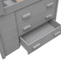Twin Size Loft Bed With Cabinet And Shelf Gray Old Sku:Lp000501Aae Gray Solid Wood