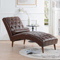 Upholstered Chaise Lounge Dark Brown Pu