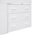 Twin Size Loft Bed With Cabinet And Shelf White Old Sku:Lp000501Aak White Solid Wood