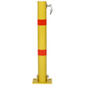 Parking Bollard,Pole Barrier With Lock ,Car Parking Protection Posts,Home Garage Street Decor ,Parking Barrier Round Yellow Yellow Steel
