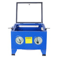 Bench Top Portable Sand Blaster Cabinet Kit 25Gallon,Sanblasting Cabinet 80Psi Blue Steel