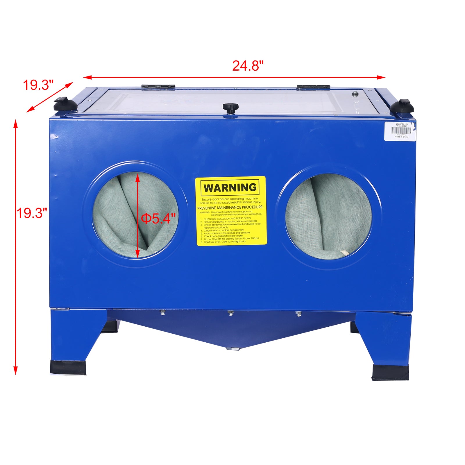 Bench Top Portable Sand Blaster Cabinet Kit 25Gallon,Sanblasting Cabinet 80Psi Blue Steel