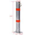 Parking Bollard,Pole Barrier With Lock ,Car Parking Protection Posts,Home Garage Street Decor ,Parking Barrier Square Gray Gray Steel