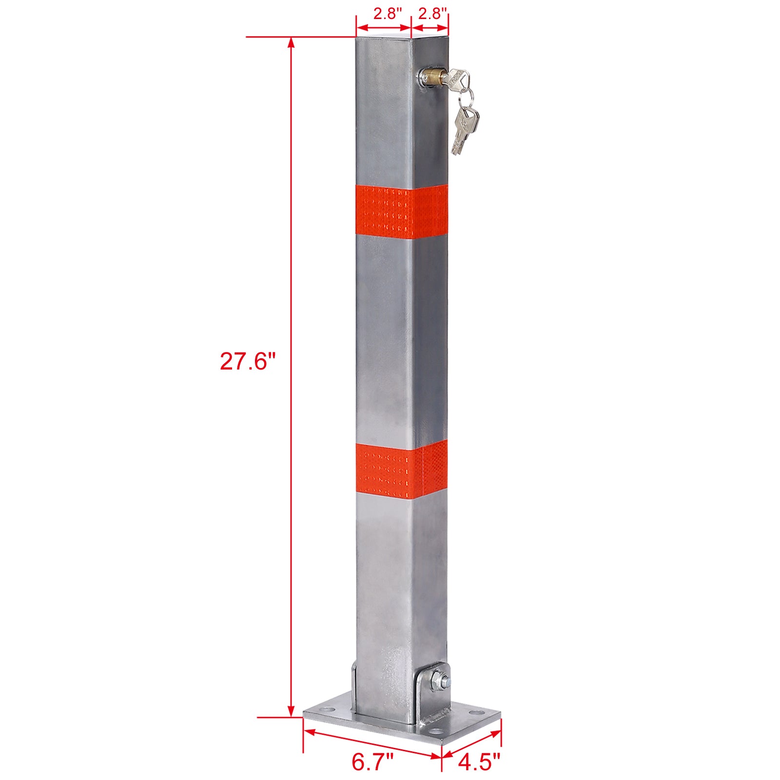 Parking Bollard,Pole Barrier With Lock ,Car Parking Protection Posts,Home Garage Street Decor ,Parking Barrier Square Gray Gray Steel