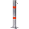 Parking Bollard,Pole Barrier With Lock ,Car Parking Protection Posts,Home Garage Street Decor ,Parking Barrier Square Gray Gray Steel