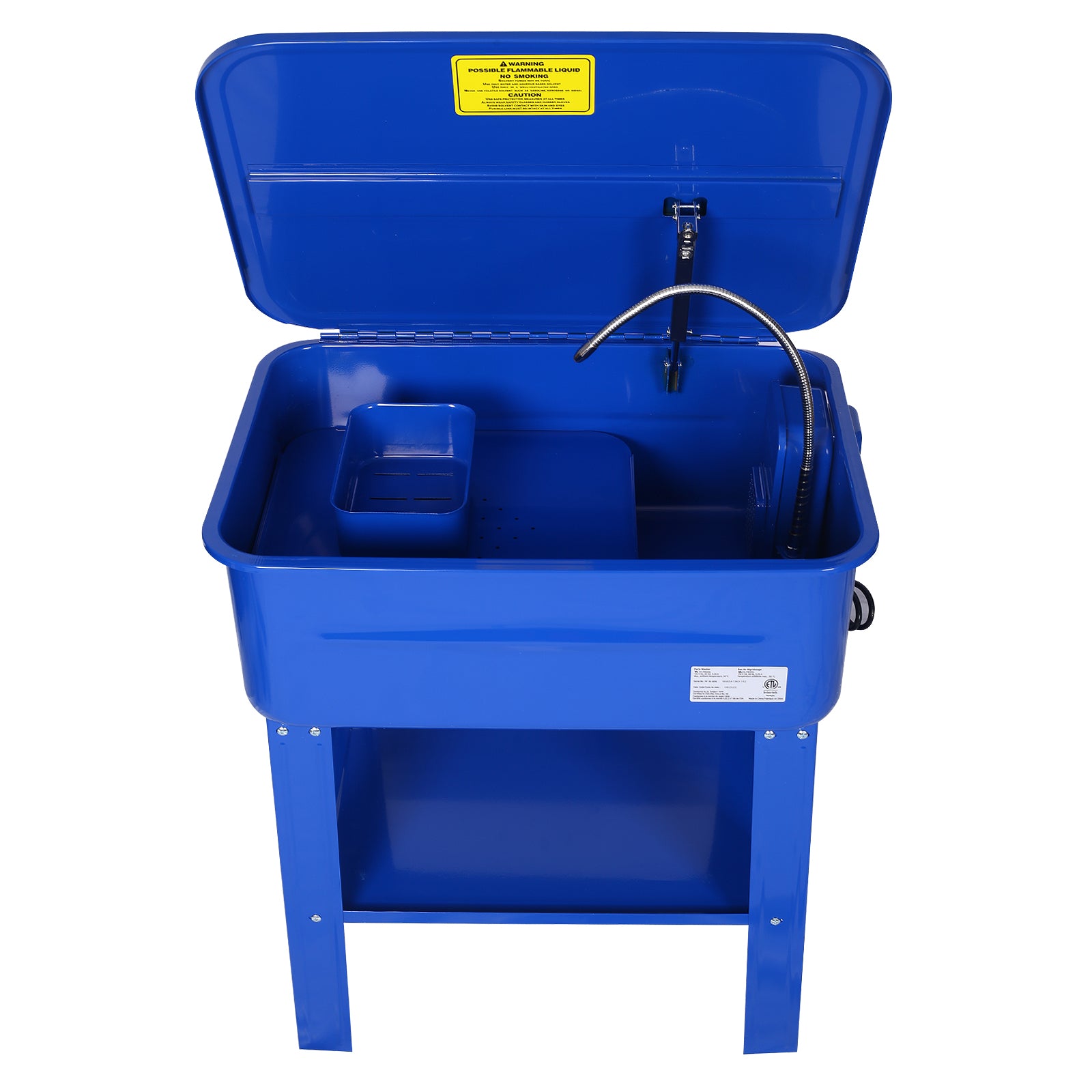 Cabinet Parts Washer With 110V Pump,20 Gallon ,Automotive Parts Washer Electrical Pump Blue Steel