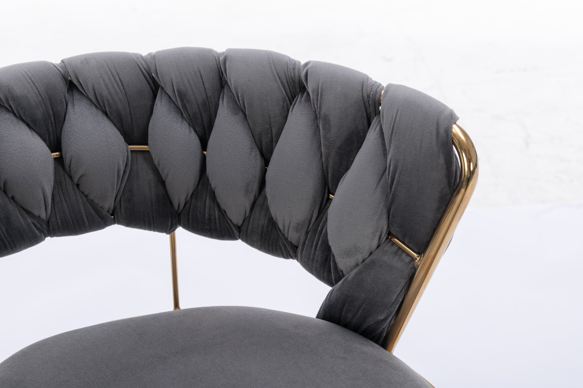 Set Of 2 Bar Stools,With Chrome Footrest And Base Swivel Height Adjustable Mechanical Lifting Velvet Golden Leg Simple Bar Stool Gray Gray Foam Fabric