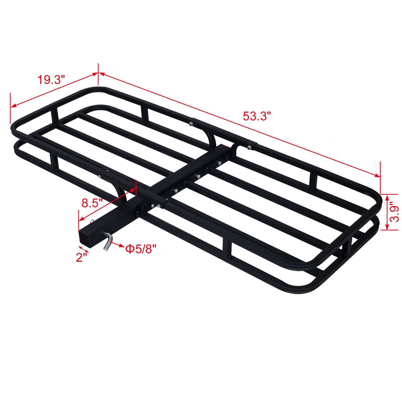 Hitch Mount Cargo Carrier ,Rear Cargo Rack For Suv, Truck, Car,Luggage Basket Rack Fits 2" Receiver Black Steel