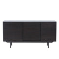 Combo Mid Century Sideboard Buffet Table Or Tv Stand With Storage For Living Room Kitchen Walnut Wood Stainless Steel