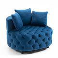 Accent Chair Classical Barrel Chair For Living Room Modern Leisure Sofa Chair Blue Blue Foam Velvet