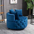 Accent Chair Classical Barrel Chair For Living Room Modern Leisure Sofa Chair Blue Blue Foam Velvet