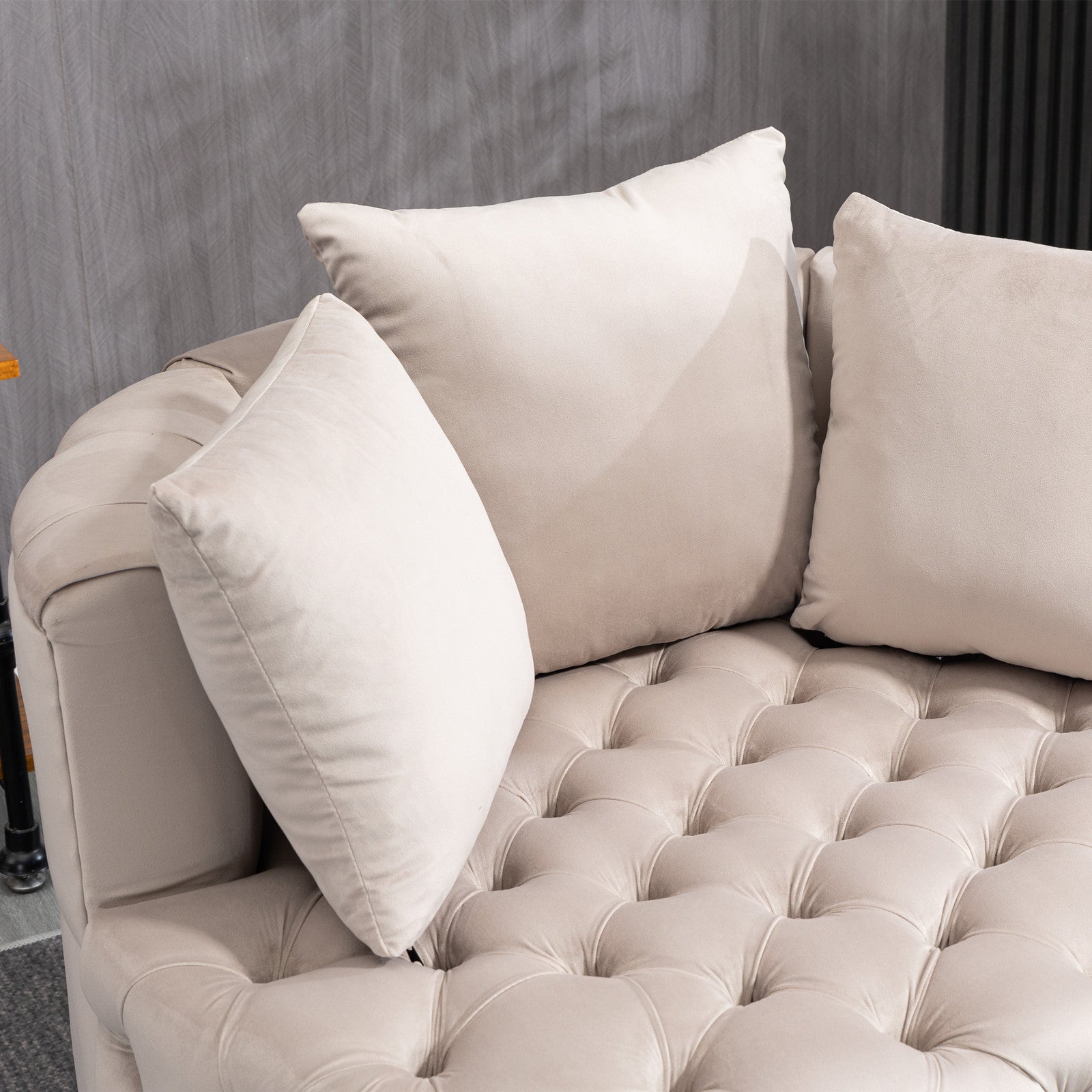 Accent Chair Classical Barrel Chair For Living Room Modern Leisure Sofa Chair Khaki Khaki Foam Velvet