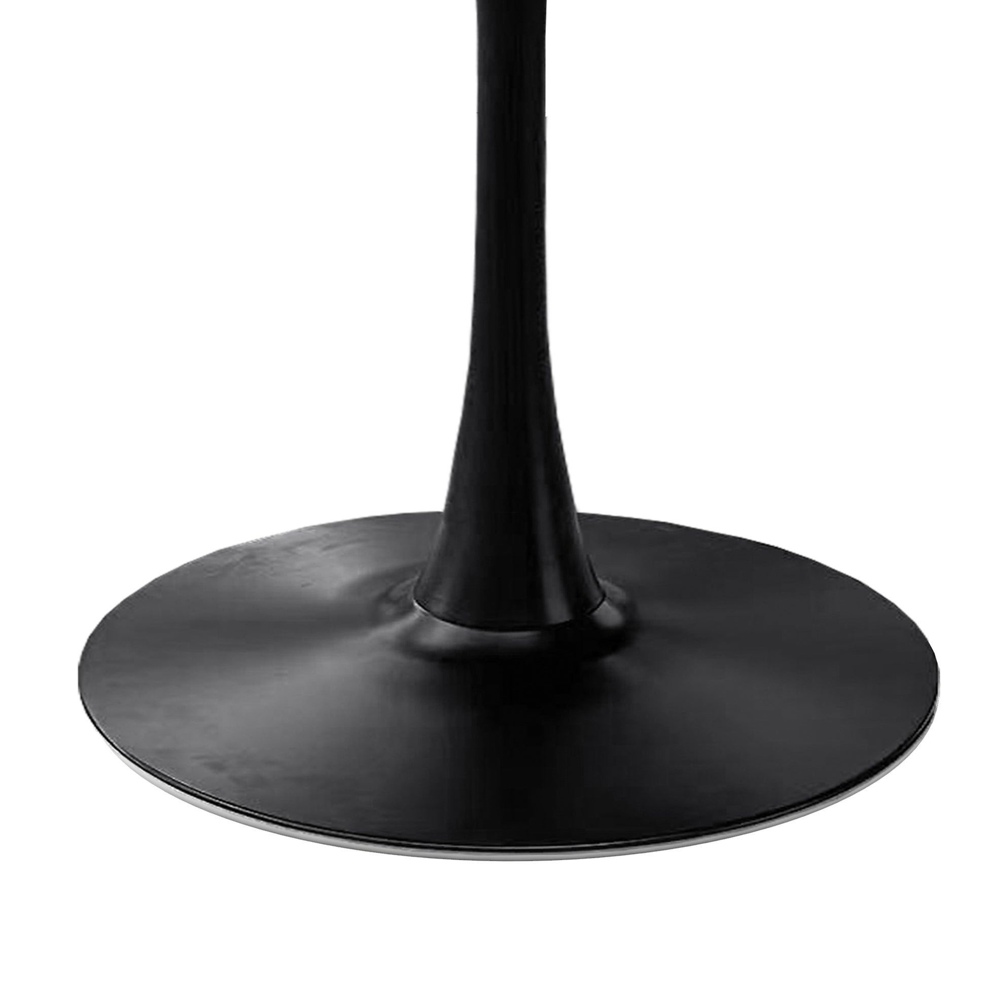 42.12"Modern Round Dining Table With Round Mdf Table Top,Metal Base Dining Table, End Table Leisure Coffee Table Black Mdf