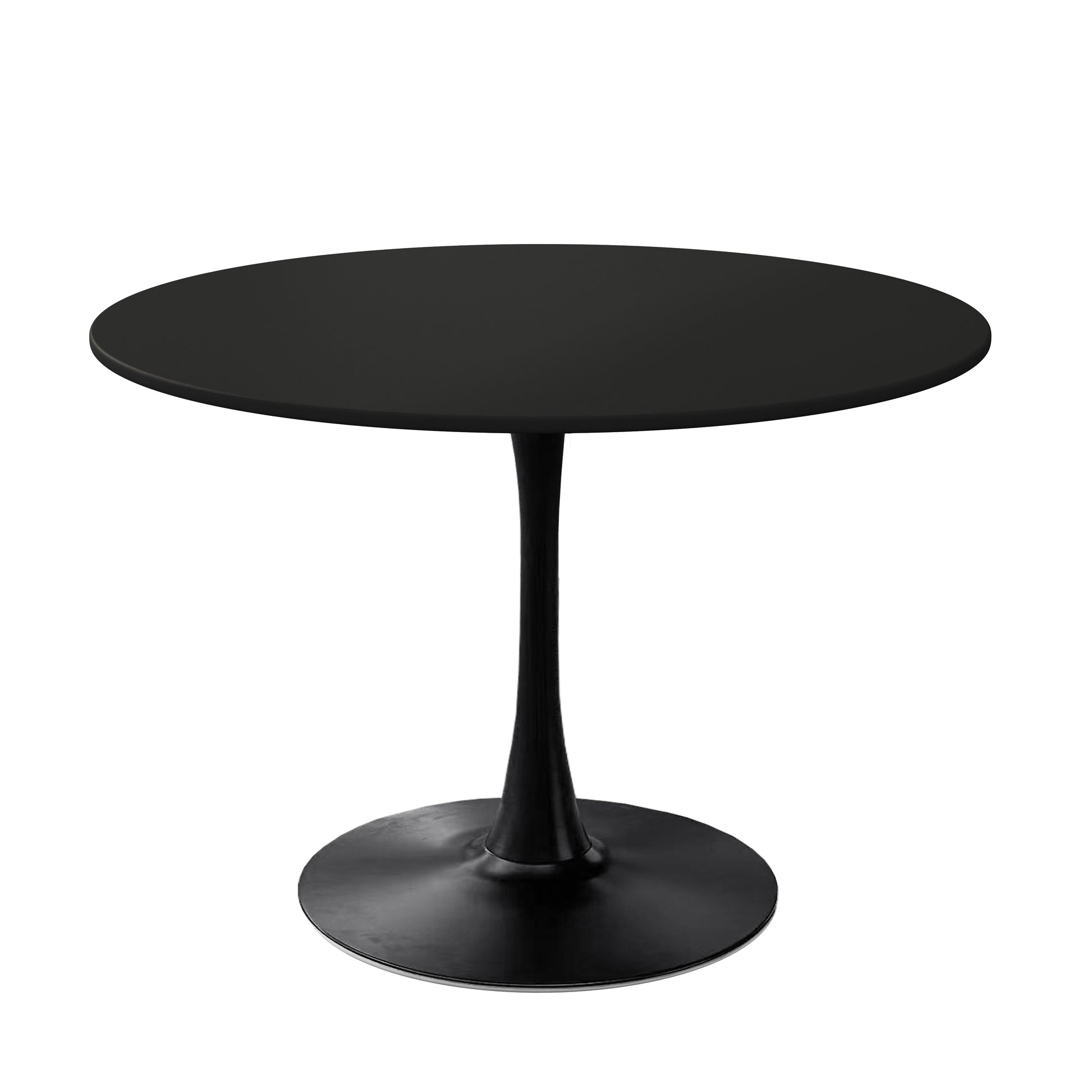 42.12"Modern Round Dining Table With Round Mdf Table Top,Metal Base Dining Table, End Table Leisure Coffee Table Black Mdf
