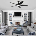 60 In Intergrated Led Ceiling Fan Lighting With Black Abs Blade Black Abs