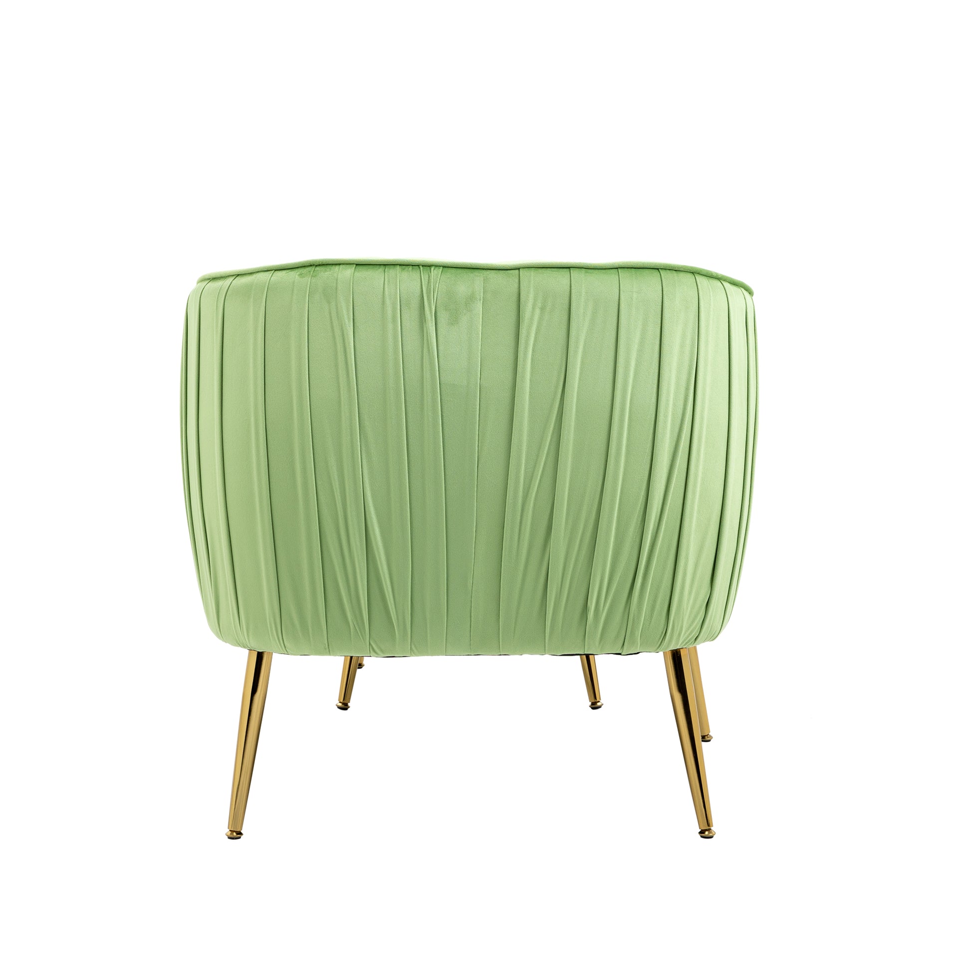 Velvet Accent Chair With Ottoman, Modern Tufted Barrel Chair Ottoman Set For Living Room Bedroom, Golden Finished, Grass Green Grass Green Foam Velvet