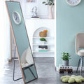 Brown Solid Wood Frame Full Length Mirror, Dressing Mirror, Bedroom Home Porch, Decorative Mirror, Clothing Store, Floor Mounted Large Mirror, Wall Mounted.60