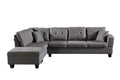 Fabric Left Chaise Living Room Sofa Set With Storage Ottoman Brown Wood Primary Living Space Medium Duty Eucalyptus 6 Seat Grey Polyester Medium Soft Pillow Back American Design,American Traditional Square Arms Foam Fabric