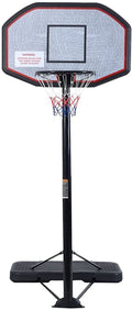 Basketball Hoop System Height Adjustable Basketball Stand For Teens Adults Indoor Outdoor W Wheels, 43 Inch Backboard Teenagers Indoor Outdoor Grey Mix Iron