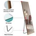 Brown Solid Wood Frame Full Length Mirror, Dressing Mirror, Bedroom Home Porch, Decorative Mirror, Clothing Store, Floor Mounted Large Mirror, Wall Mounted.63