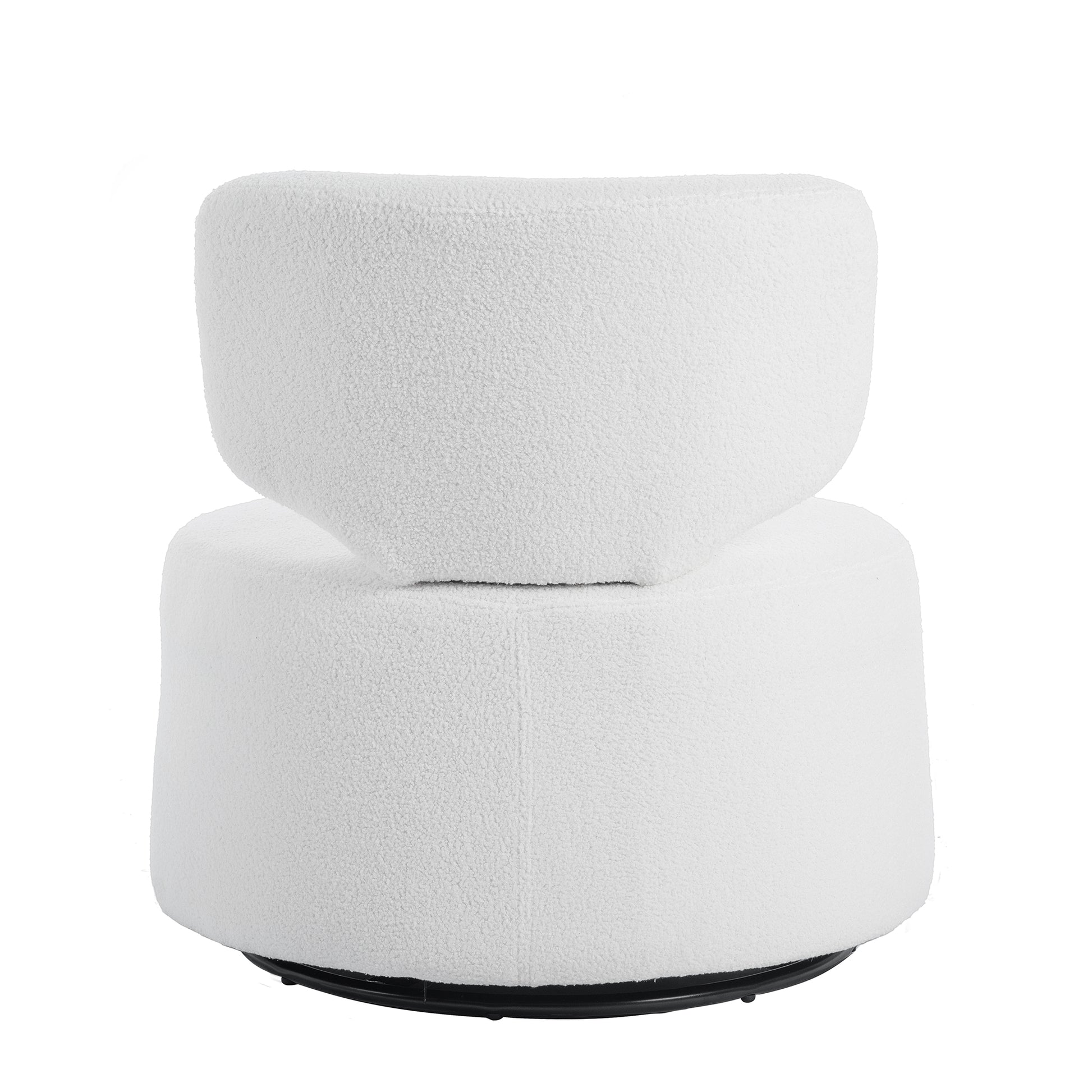 29.13" Wide Swivel Chair White Plush Plush