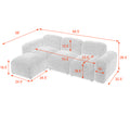 L Shape Modular Sectional Sofa, Diy Combination,Teddy Fabric,White White Teddy Foam