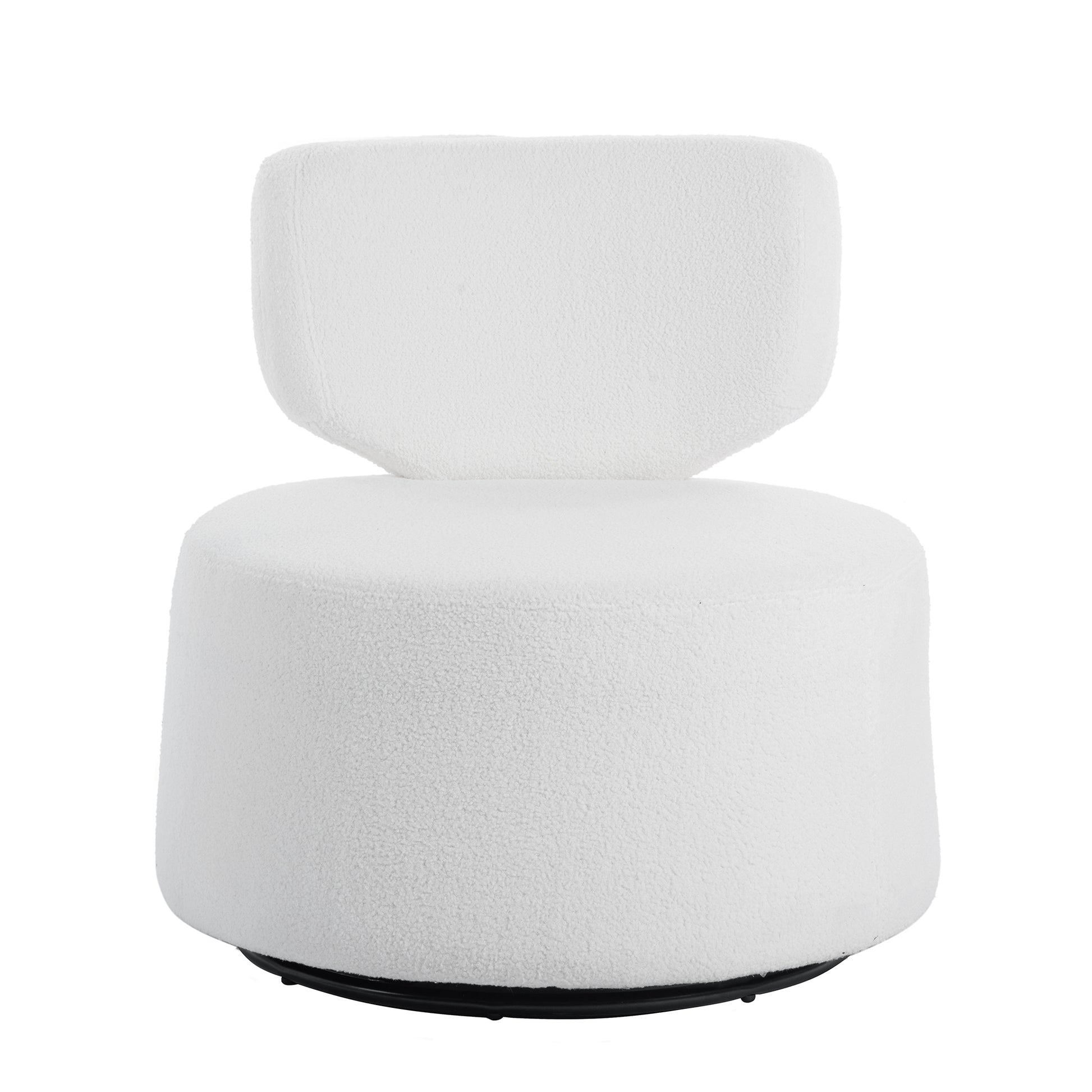 29.13" Wide Swivel Chair White Plush Plush