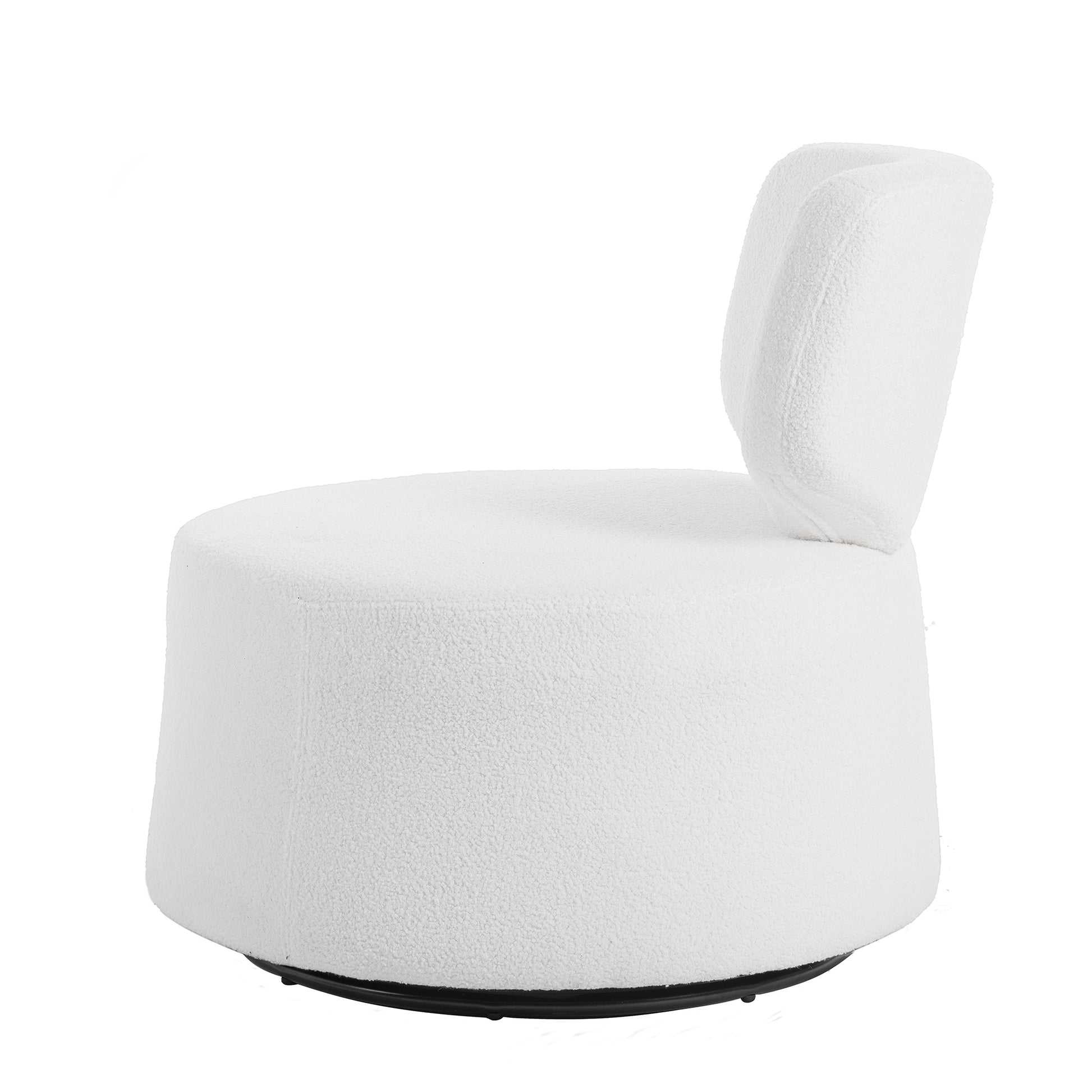29.13" Wide Swivel Chair White Plush Plush