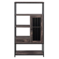 Home Office Bookcase And Bookshelf 5 Tier Display Shelf With Doors And Drawers, Freestanding Multi Functional Decorative Storage Shelving, Vintage Brown Industrial Style Brown Brown Mdf