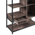 Home Office Bookcase And Bookshelf 5 Tier Display Shelf With Doors And Drawers, Freestanding Multi Functional Decorative Storage Shelving, Vintage Brown Industrial Style Brown Brown Mdf