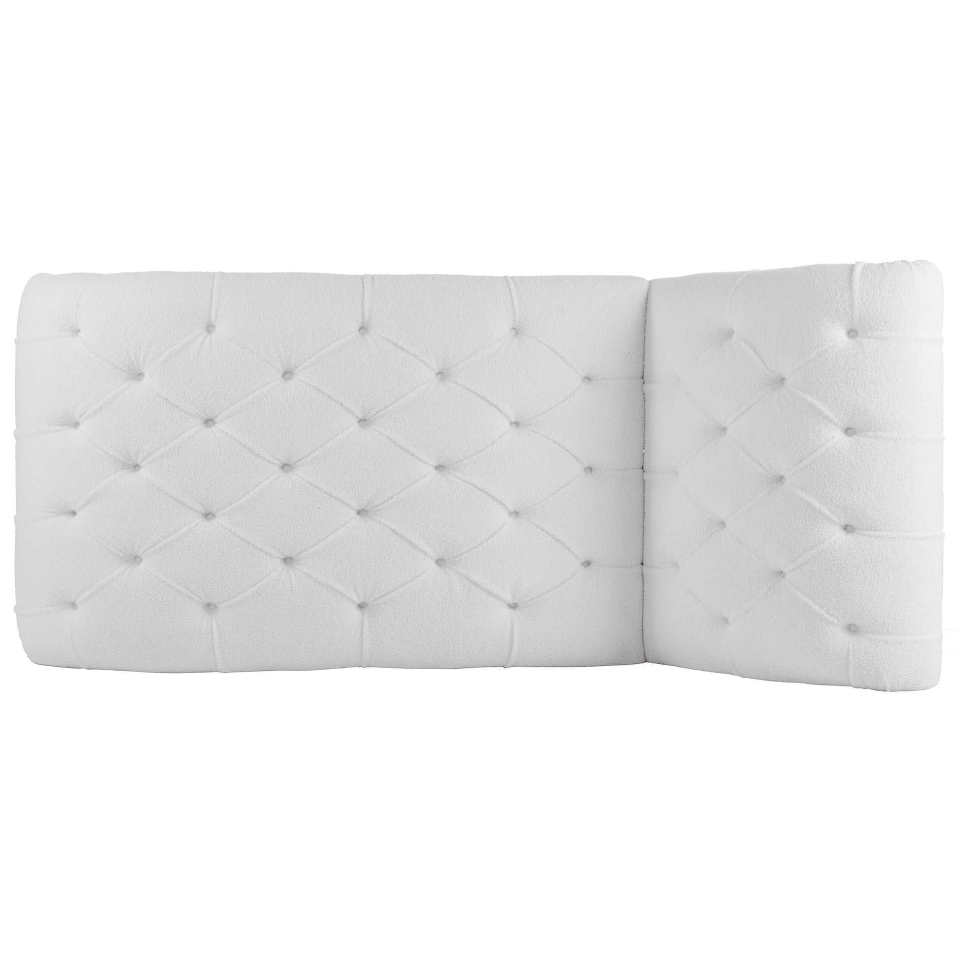 Tufted Armless Chaise Lounge White Fabric