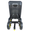 Folding Car Poly Garden Dump Truck With Steel Frame, 10 Inches. Pneumatic Tire, 300 Lb Capacity Body 55L Black Black Metal