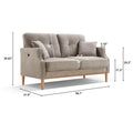 Living Space Sofa 2 Seater ,Loveseat With Waterproof Fabric Creamusb Charge Cream Foam Fabric