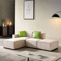 Modular Sectional Fabric Sofa Beige Beige Foam Fabric