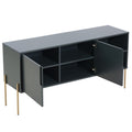 Combo Mid Century Sideboard Buffet Table Or Tv Stand With Storage For Living Room Kitchen Green Wood Stainless Steel