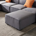 Modular U Shape Sectional Fabric Sofa Grey Dark Grey Foam Fabric