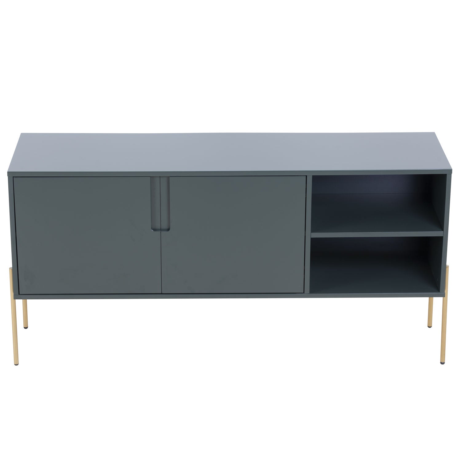 Combo Mid Century Sideboard Buffet Table Or Tv Stand With Storage For Living Room Kitchen Green Wood Stainless Steel