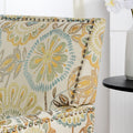 Accent Chairs For Living Room Beige Yellow Fabric