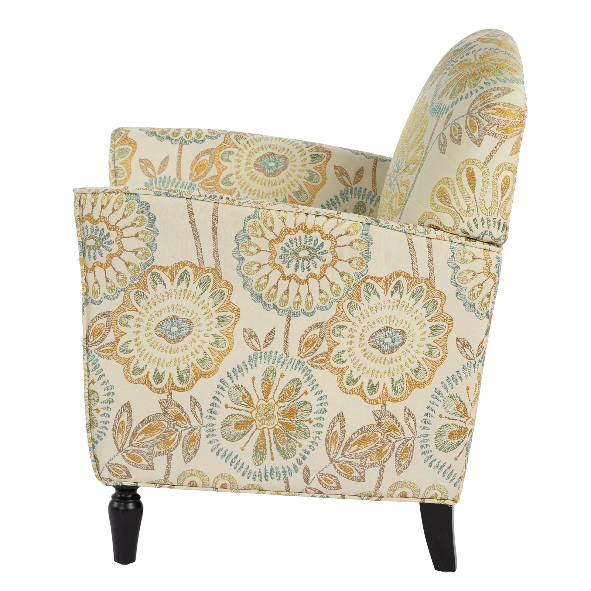 Accent Chairs For Living Room Beige Yellow Fabric
