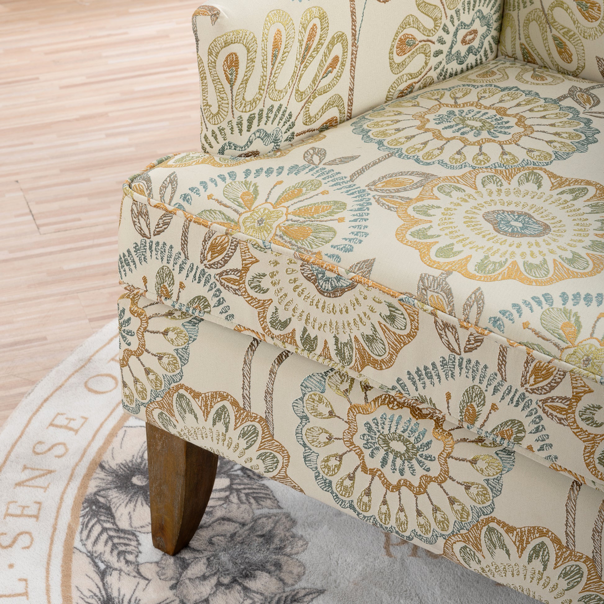 Accent Chairs For Living Room Beige Yellow Fabric