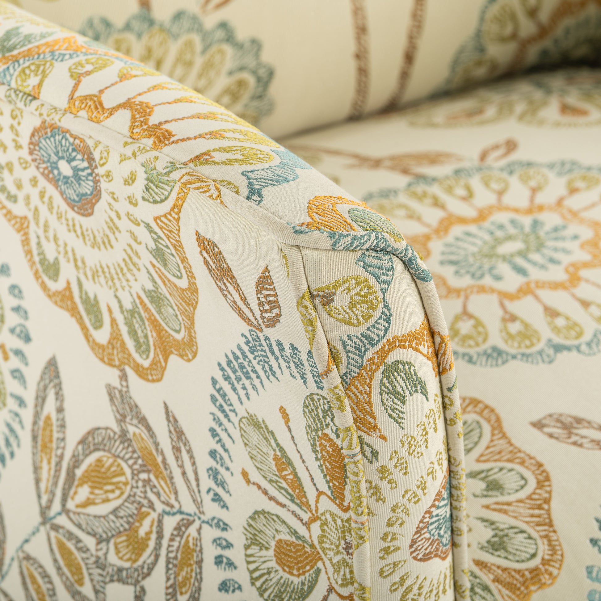 Accent Chairs For Living Room Beige Yellow Fabric