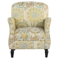 Accent Chairs For Living Room Beige Yellow Fabric