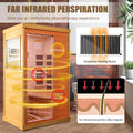 Infrared Sauna Room Single Room Natural Metal & Wood Solid Wood
