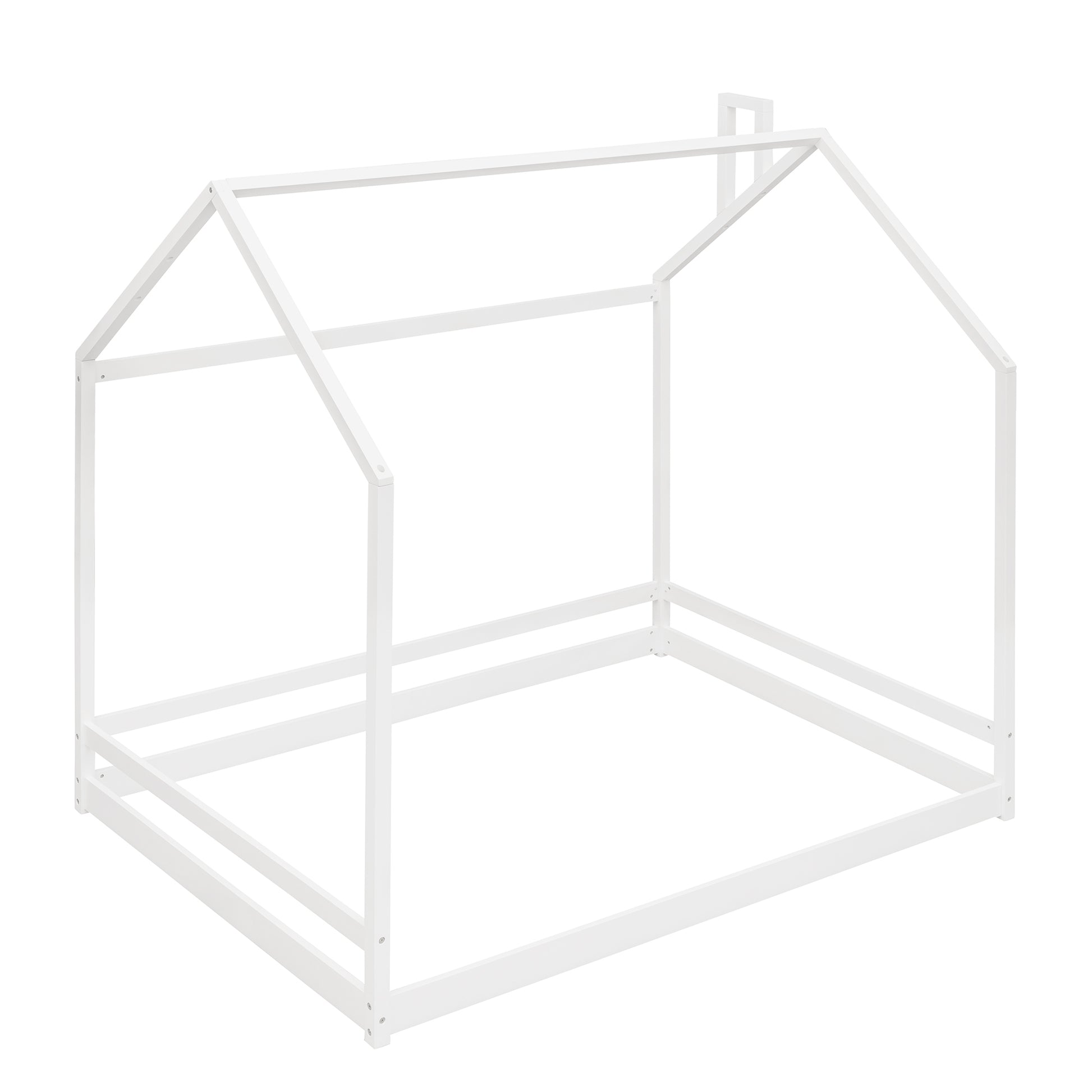 Full Size House Bed Wood Bed, White Old Sku:Wf281436Aak White Solid Wood