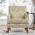 Accent Chairs For Living Room Beige Yellow Fabric