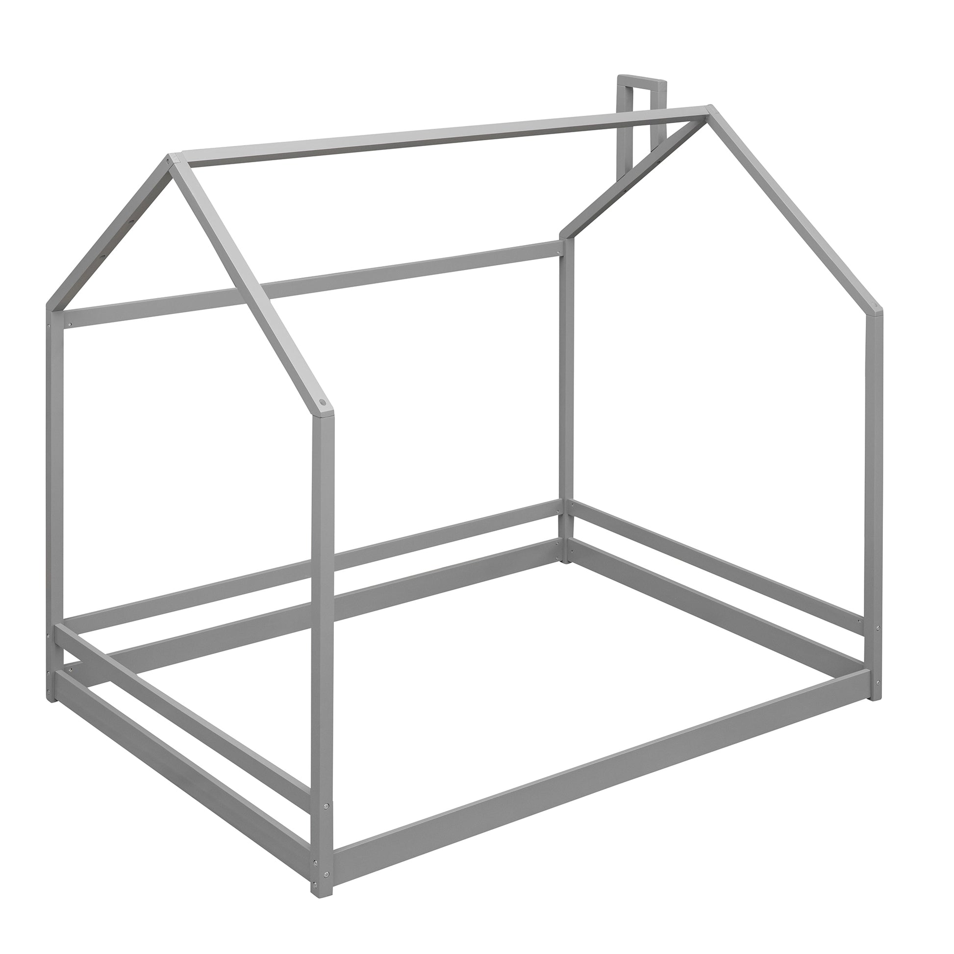 Full Size House Bed Wood Bed, Gray Old Sku:Wf281436Aae Gray Solid Wood